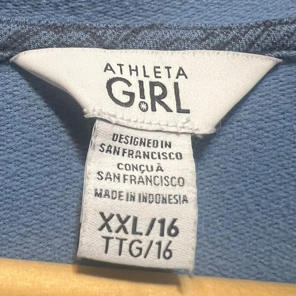 Athleta Girl In Your Element Hoodie 2.0 Sumi Marble‎ Blue Soft Modal Size XXL